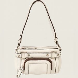 Banana Republic Stylish White and Brown Leather shoulder Bag